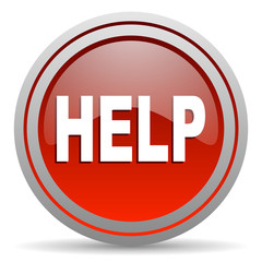 help red glossy icon on white background