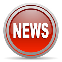 news red glossy icon on white background