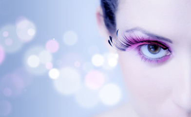 Occhio ragazza makeup rosa - 48138206