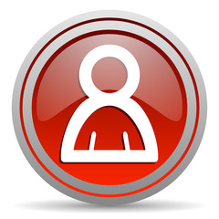 account red glossy icon on white background