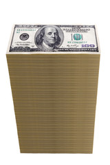 stack of one hundred dollar bills