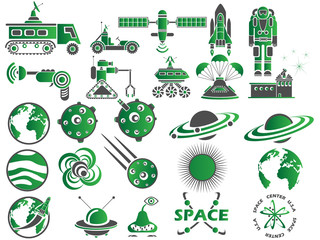 25 SPACE ICONS GREEN