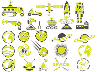 25 SPACE ICONS YELLOW