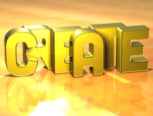 3D Word Create on yellow background