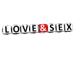 3D Love And Sex Button Click Here Block Text