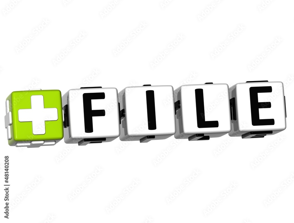 Poster 3d add file button click here block text