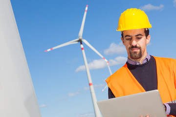 Technician Engineer in Wind Turbine Power Generator Station