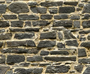 Wall murals Stones seamless black ashlar old stone wall texture
