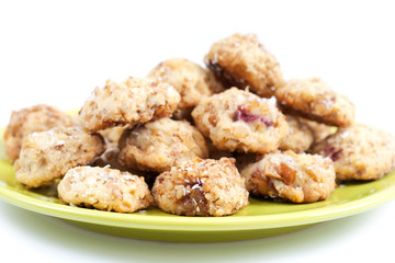 Cookies on a green plate