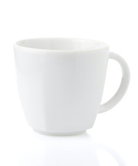 empty ceramic cup on white