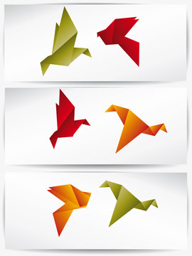 Origami japan paper flying bird