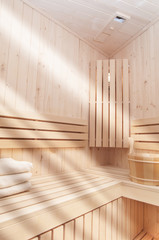 Fototapeta na wymiar sunlight in the sauna