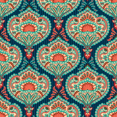 Oriental seamless paisley wallpaper pattern - 48143677