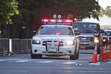 Polizeiescorte in New York City