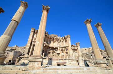 Ionic columns at Ancient Jerash,Jordan