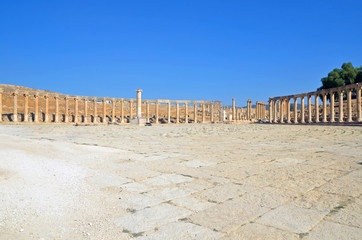 Oval Plaza at Ancient Jerash,Jordan