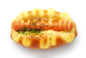 hot dog over white background