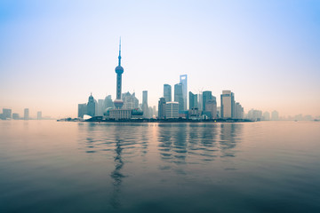dawn panorama of shanghai