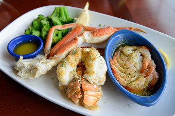 Seafood combo dinner