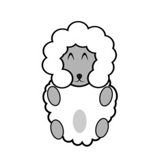 Little cartoon goat isolated