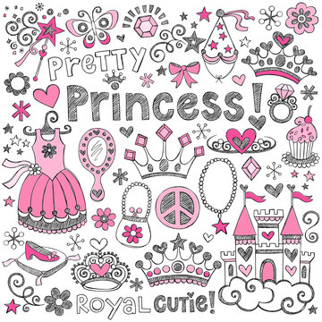 Princess Tiara Sketchy Notebook Doodle Set