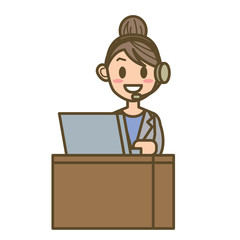 ビジネスウーマン　FW01　全身　オペレーター