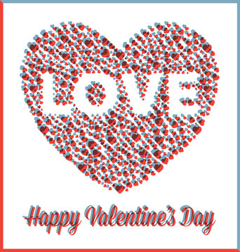 Love Heart Valentine's Day Card with 3D Effect