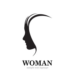 Vector logo Profile of woman - obrazy, fototapety, plakaty