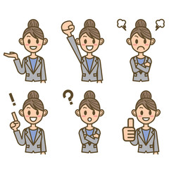 ビジネスウーマン　FW01　上半身　表情　01