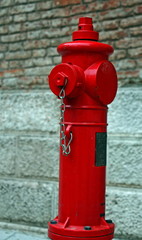 Fototapeta na wymiar Czerwony hydrant dostępny strażaków