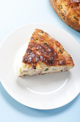 savory cake with ham and cheese