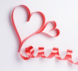 two valentine's paper hearts , valentine's day , day valentine