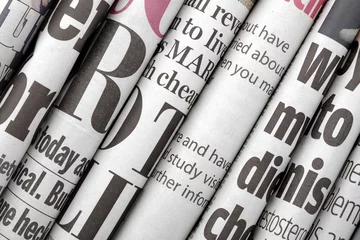 Light filtering roller blinds Newspapers Newspaper headlines