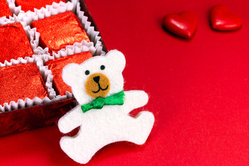 Teddy bear and candy