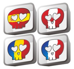 flag national skull set