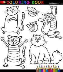 Cartoon Cats or Kittens Coloring Page