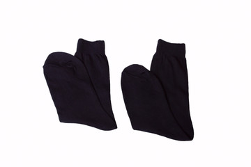 black socks on a white background
