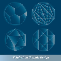 Set vector polyhedron for graphic design
