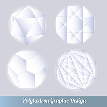 Set vector polyhedron for graphic design