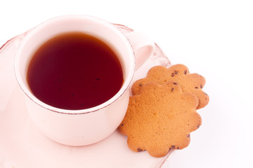 a cup of tea and biscuit