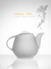 Conceptual teapot in bubbles