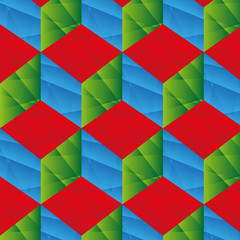 Tri-color cubes pattern