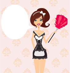 Sexy pinup style french maid