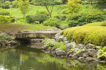 Fototapeta na wymiar Most w ogrodzie japońskim