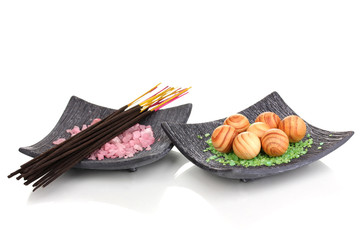 aromatherapy setting isolated on white.