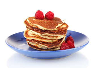 delicious sweet pancakes isolated on white