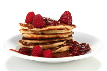 delicious sweet pancakes isolated on white