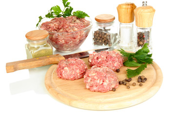 Raw meatballs with spices