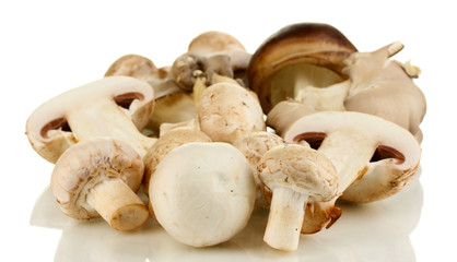 Fresh mushrooms isolated on white