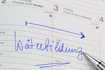 Eintrag im Kalender: Weiterbildung